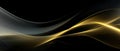 Glamour Gold Black wave design, Abstract Gold Waves. Generative Ai