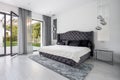 Glamour style gray bedroom interior