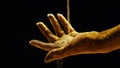 Luxury and beauty. Magic of golden glitter hands orchestrating sands of time. Royalty Free Stock Photo