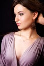 Glamour portrait of elegant woman with earrings