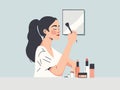 Glamour in Progress - Girl\'s Makeup Adventure Royalty Free Stock Photo