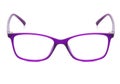 Glamour purple color frame glasses, frontal view eyewear