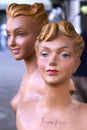 Fashion mannequins 50s plaster statue portrait luxury shop Paris France Royalty Free Stock Photo
