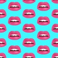 Glamour seamless lip pattern. Vector illustration for fashion design