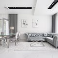 Glamour style living room with table