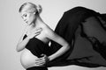 Glamour and style of young beautiful pregnant woman Royalty Free Stock Photo