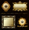 Glamour vintage gold frame decorative background