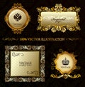 Glamour vintage gold frame decorative background