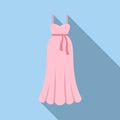 Glamour wedding dress icon flat vector. Bridal accessories