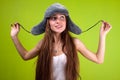 Glamour woman and fur-cap Royalty Free Stock Photo