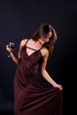 Glamour women with the whine Royalty Free Stock Photo