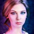 Glamour young woman with beautiful makeup Royalty Free Stock Photo