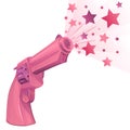 Glamorous pink gun on a white background