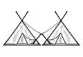 Glamping doodle tent set