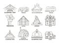 Glamping accomodation line icon Royalty Free Stock Photo