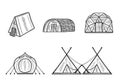 Glamping doodle tent set