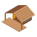 Glamping icon isometric vector. Nature tent