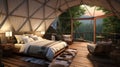 Glamping inside Tent luxury interior