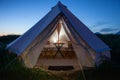 Glamping on the Pacific coast Royalty Free Stock Photo