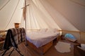 Glamping on the Pacific coast Royalty Free Stock Photo