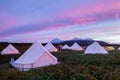 Glamping on the Pacific coast Royalty Free Stock Photo