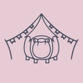 Glamping tent grunge logo