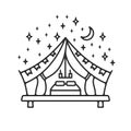 Glamping tent grunge logo