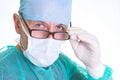 Glance of a surgeon after surgical operation Royalty Free Stock Photo