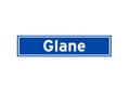 Glane isolated Dutch place name sign. City sign from the Netherlands.