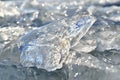 Glare of light reflected in the shards of pure ice