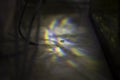 Glare of light on surface. Defraction of rays Royalty Free Stock Photo