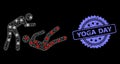 Distress Yoga Day Stamp and Bright Web Net Judo Struggle with Glare Spots