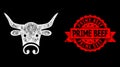 Distress Prime Beef Stamp and Bright Web Mesh Bull Head with Light Spots