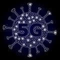 Bright Polygonal Network 5G Virus with Lightspots