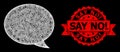 Distress Say No! Seal and Bright Polygonal Network Message Cloud with Glare Spots