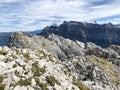 Glarnisch Glaernisch mountain above the alpine lake Klontalersee Kloentalersee or Klontal Kloental valley Royalty Free Stock Photo