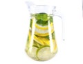 Glas can full of lemon, lime and mint Royalty Free Stock Photo