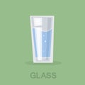 Glas full of the fresh blue water Royalty Free Stock Photo