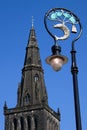 Glasgow Cathedral Spire and City Coat of Arms Royalty Free Stock Photo