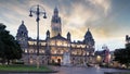 Glasgow City Chambers and George Square at dramatic sunrise, Scotland - UK Royalty Free Stock Photo