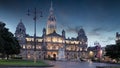 Glasgow City Chambers and George Square at night, Scotland - UK Royalty Free Stock Photo