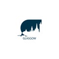 Glasgow city cool skyline logo illustration Royalty Free Stock Photo