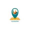 Glasgow city cool skyline logo illustration Royalty Free Stock Photo