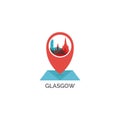 Glasgow city cool skyline logo illustration Royalty Free Stock Photo