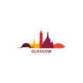 Glasgow city cool skyline logo illustration Royalty Free Stock Photo