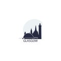 Glasgow city cool skyline vector logo illustration Royalty Free Stock Photo