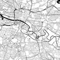 Glasgow UK City Monochrome Black and White Minimalist Street Road Aesthetic Decoration Map Royalty Free Stock Photo