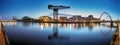 Glasgow Cityscape at night, looking north over the River Clyde Royalty Free Stock Photo