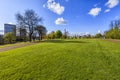 Glasgow cityscape, view from the park Royalty Free Stock Photo