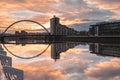 Glasgow with the Clyde Arch Bridge over the Clyde river